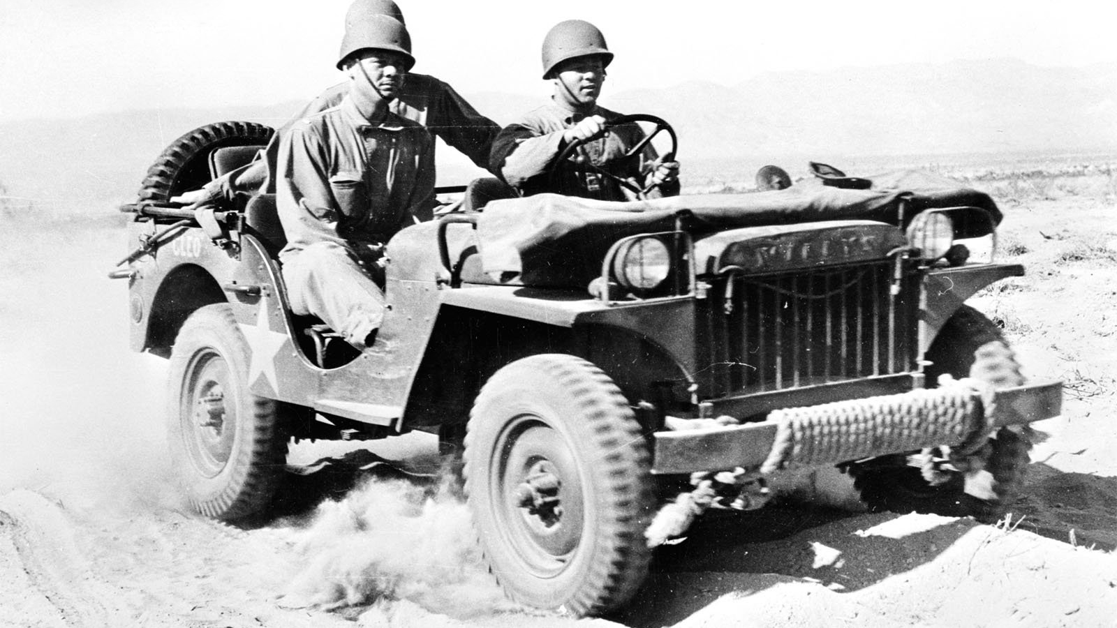 1940s Military Jeep in battle